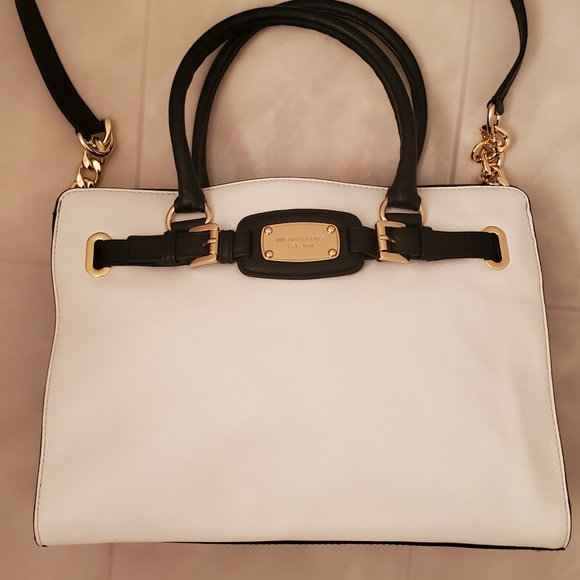 Michael Kors Purse Black & White Canvas Handbag - Picture 3 of 3